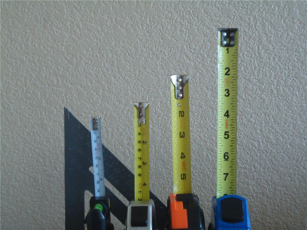 Tape measures of increasing height